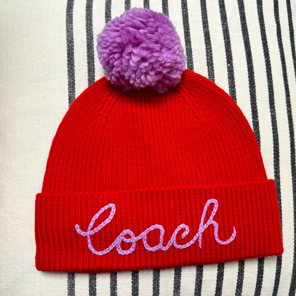 Coach beanie with pom!